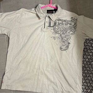 Dickies Men's Off-White Graphic Polo Shirt